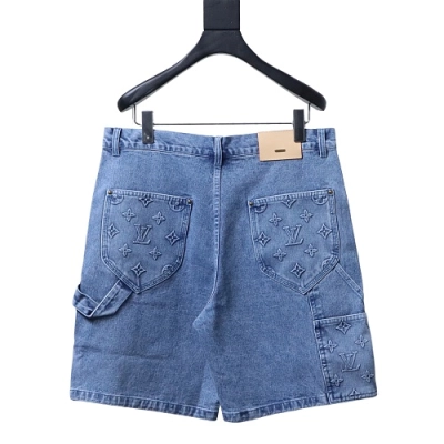 Louis Vuitton Monogram Embossed Denim Shorts 02