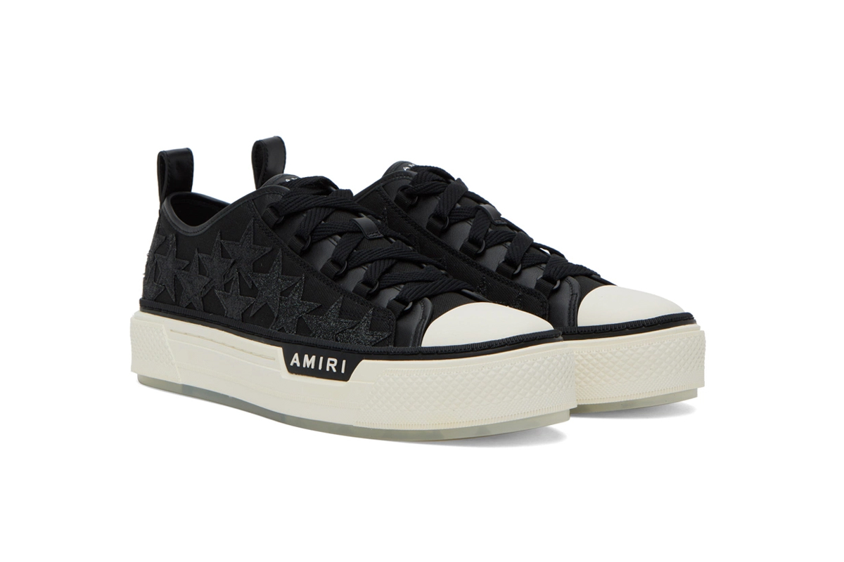 Amiri Stars Court Low-Top Sneakers 'Black Glitter'