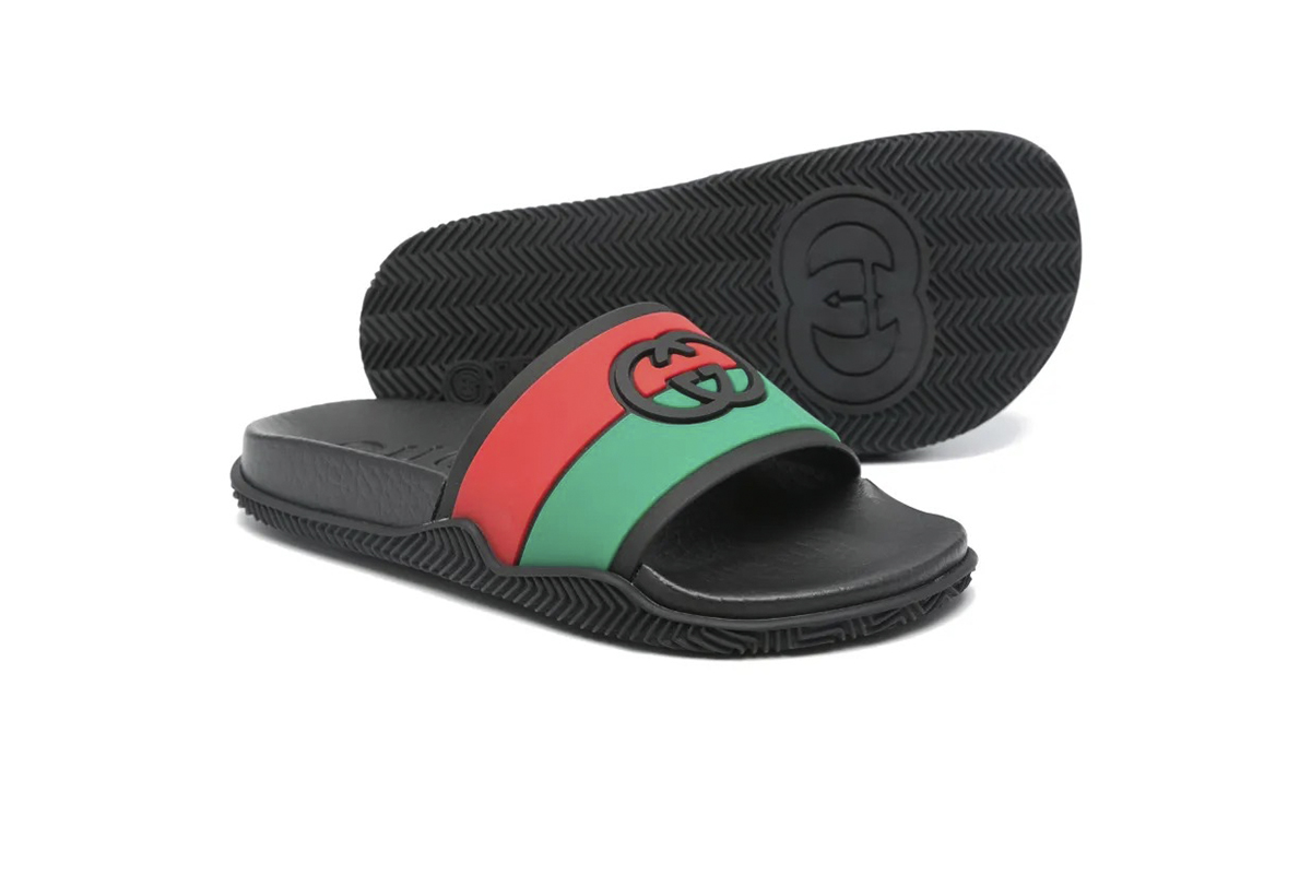 Gucci Slide 'Interlocking G-Black Red Green'
