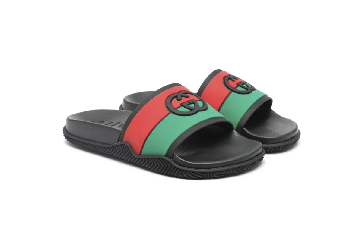 Gucci Slide 'Interlocking G-Black Red Green'