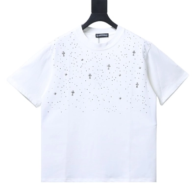 Chrome Hearts Metal Cross Rhinestone T-Shirt 01