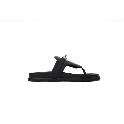 Hermes Flat Thong Sandals Black 02