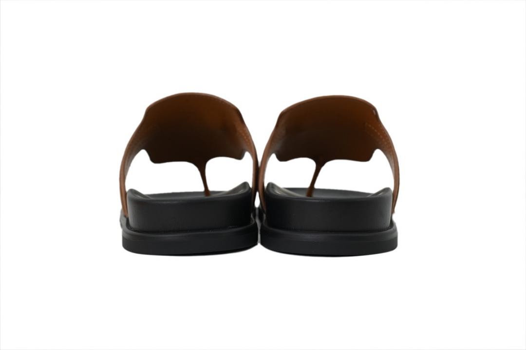 Hermes Flat Thong Sandals Brown