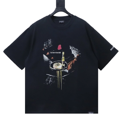 Balenciaga HBO Collaboration Embroidered Rose Bottle T-Shirt Black 01