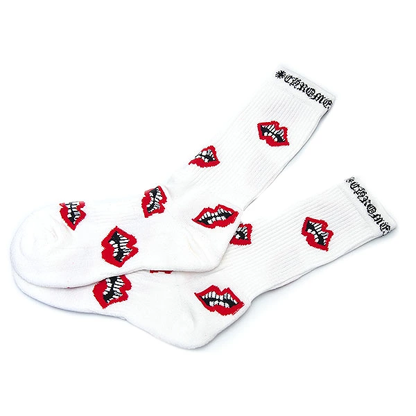 Chrome Hearts Multi-Red Lip Pattern Socks
