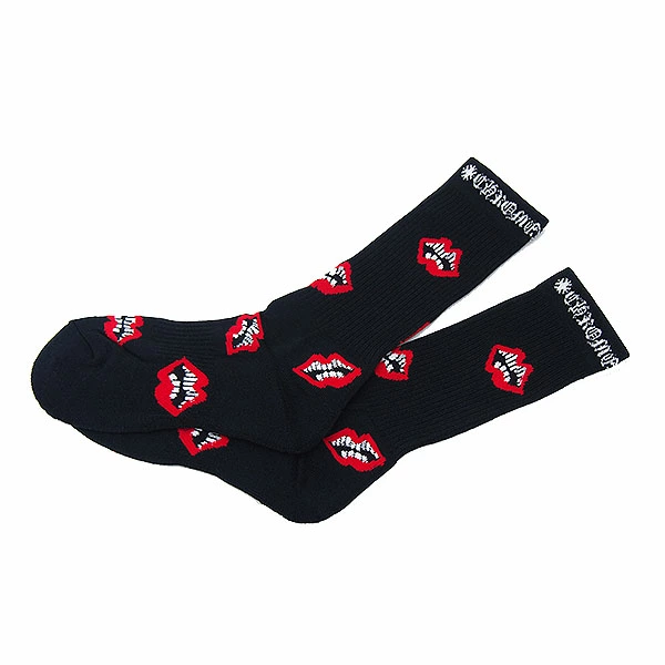 Chrome Hearts Multi-Red Lip Pattern Socks