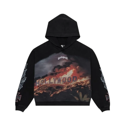 Godspeed Hollywood Inferno Hoodie 'Black Wash' 01