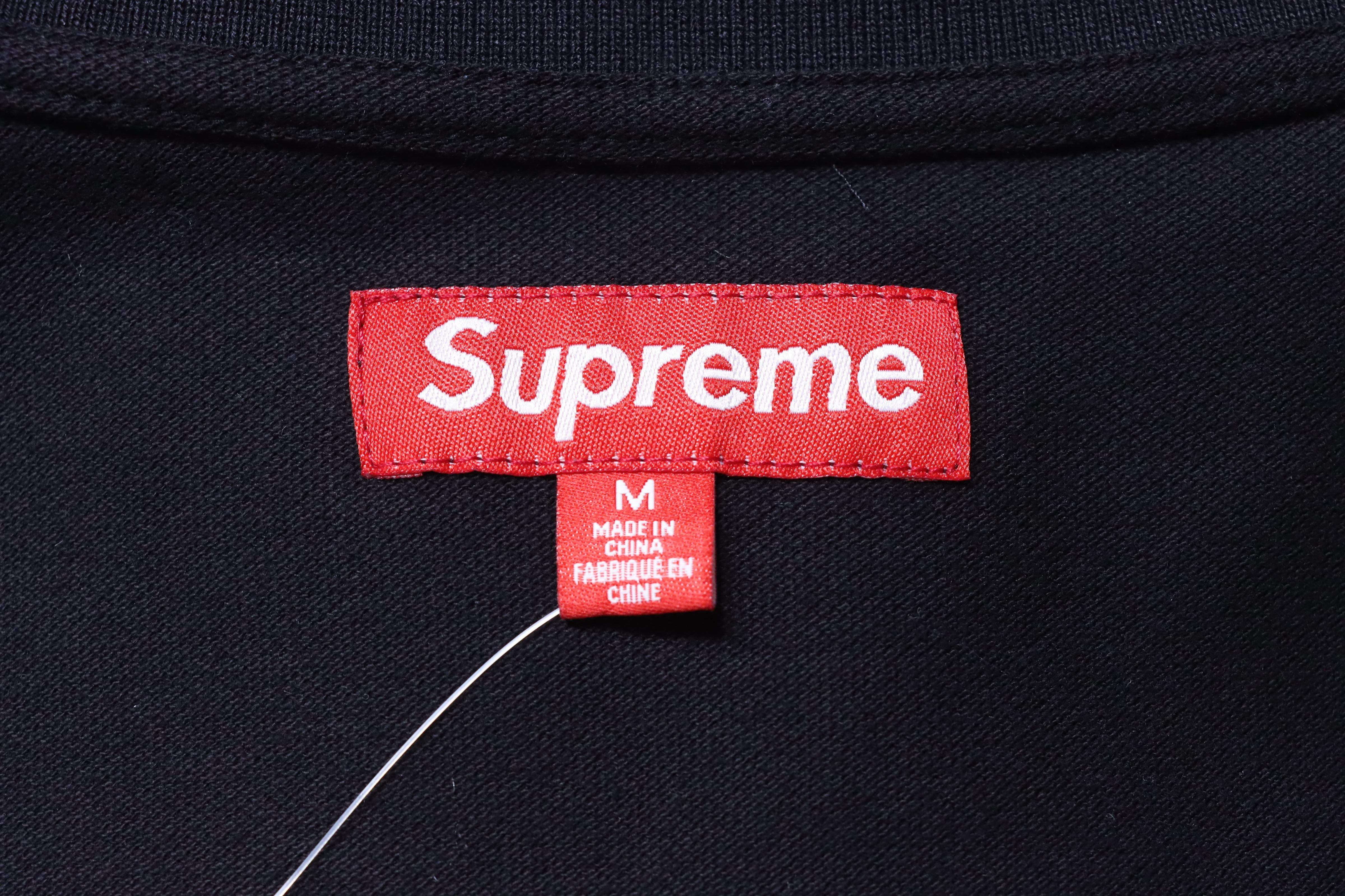 Supreme 25SS No.7 Script Embroidered Short-Sleeve Polo Shirt Black