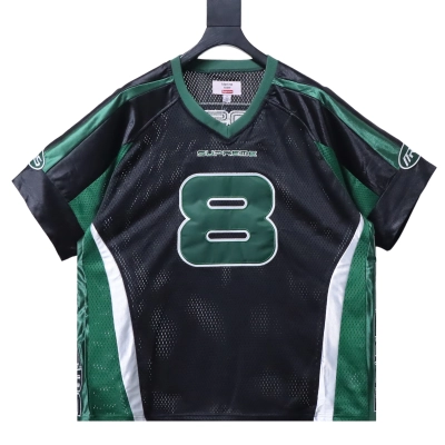 Supreme x Martine Rose Mesh American Style Short Sleeve Football Jersey Green 01
