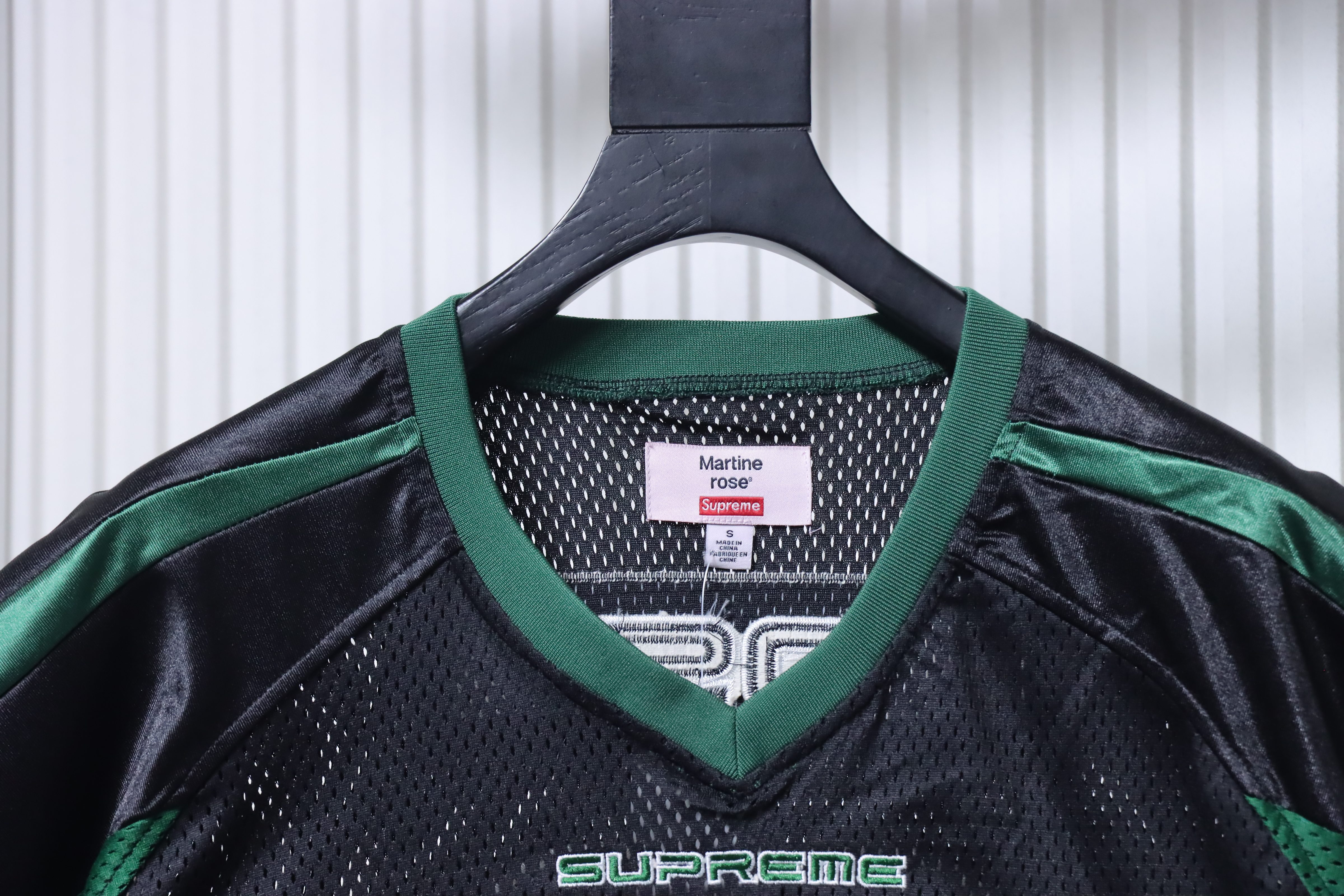 Supreme x Martine Rose Mesh American Style Short Sleeve Football Jersey Green