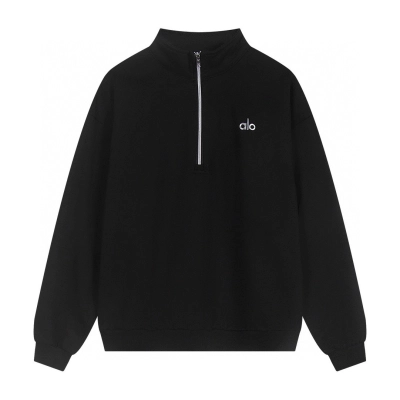 Alo Yoga Accolade 1/4 Zip Hoodie and Joggers Set Black 02