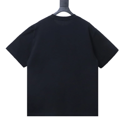 Louis Vuitton SS26 Short-Sleeve T-Shirt with Mixed-Element Prints and Embroidered Lettering Black 02