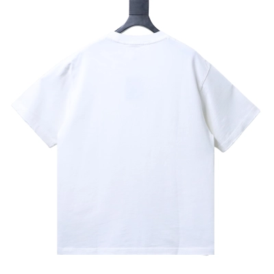 Louis Vuitton SS26 Short-Sleeve T-Shirt with Mixed-Element Prints and Embroidered Lettering White 02