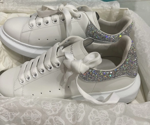 Alexander McQueen Oversized Sneaker 'White Silver Glitter' 558945WHTQI9413 review 