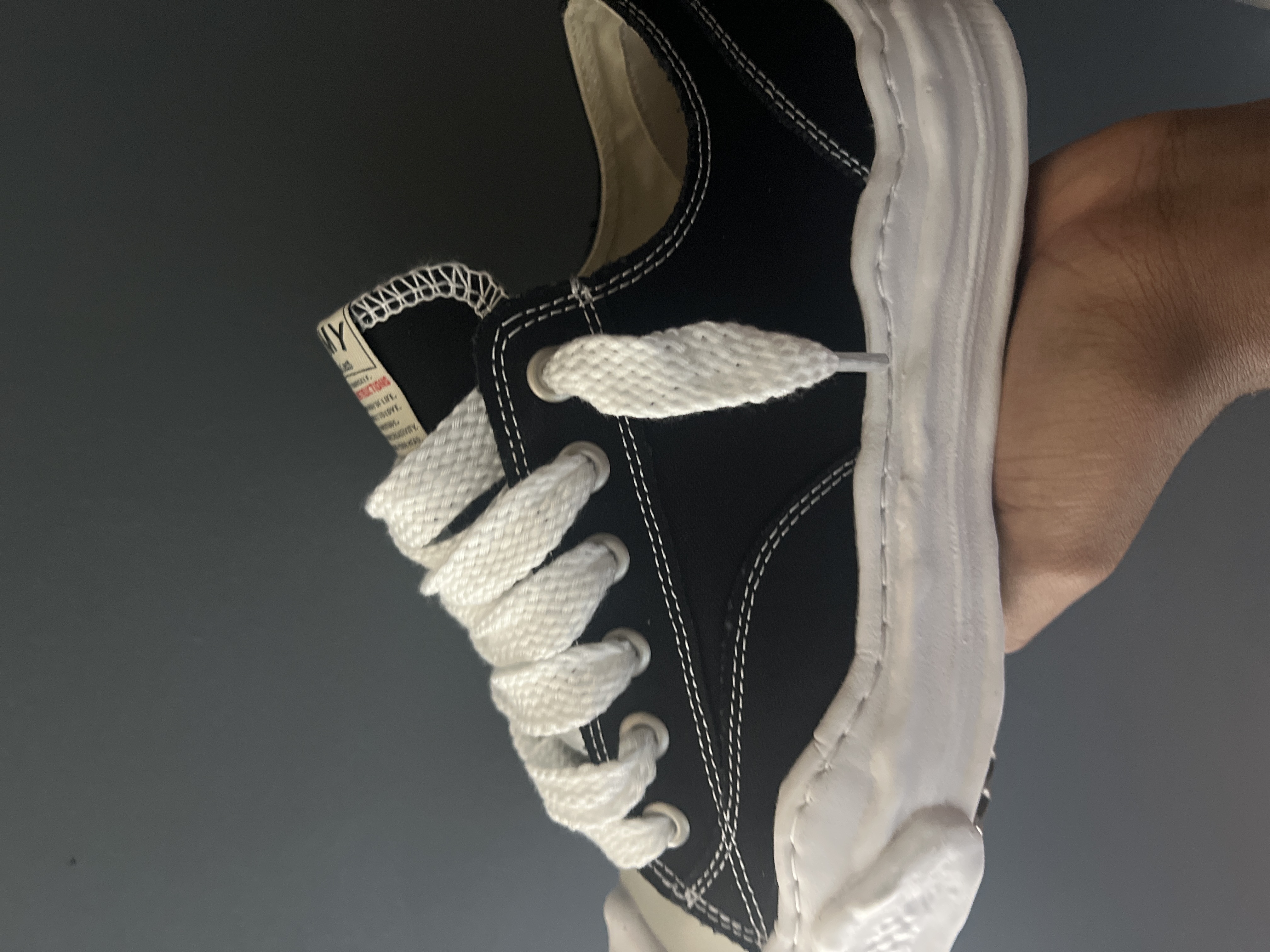 Maison Mihara Yasuhiro Peterson OG Sole Canvas Low Black A05FW702 NO.722 review lskoo 02