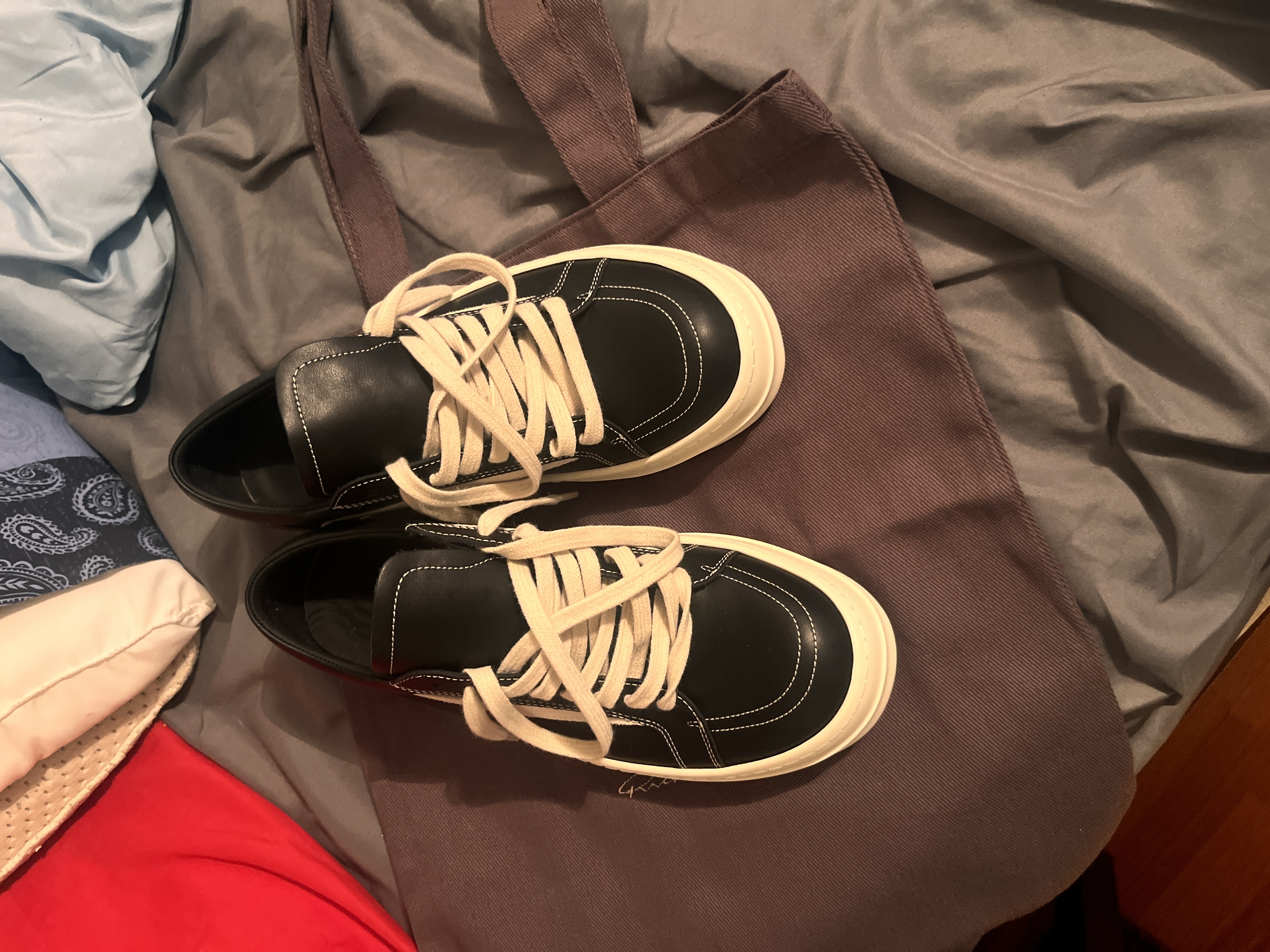 Rick Owens Strobe Vintage Low 'Black Milk' RU01C4897 LPOLVS-911 review slimerrr5