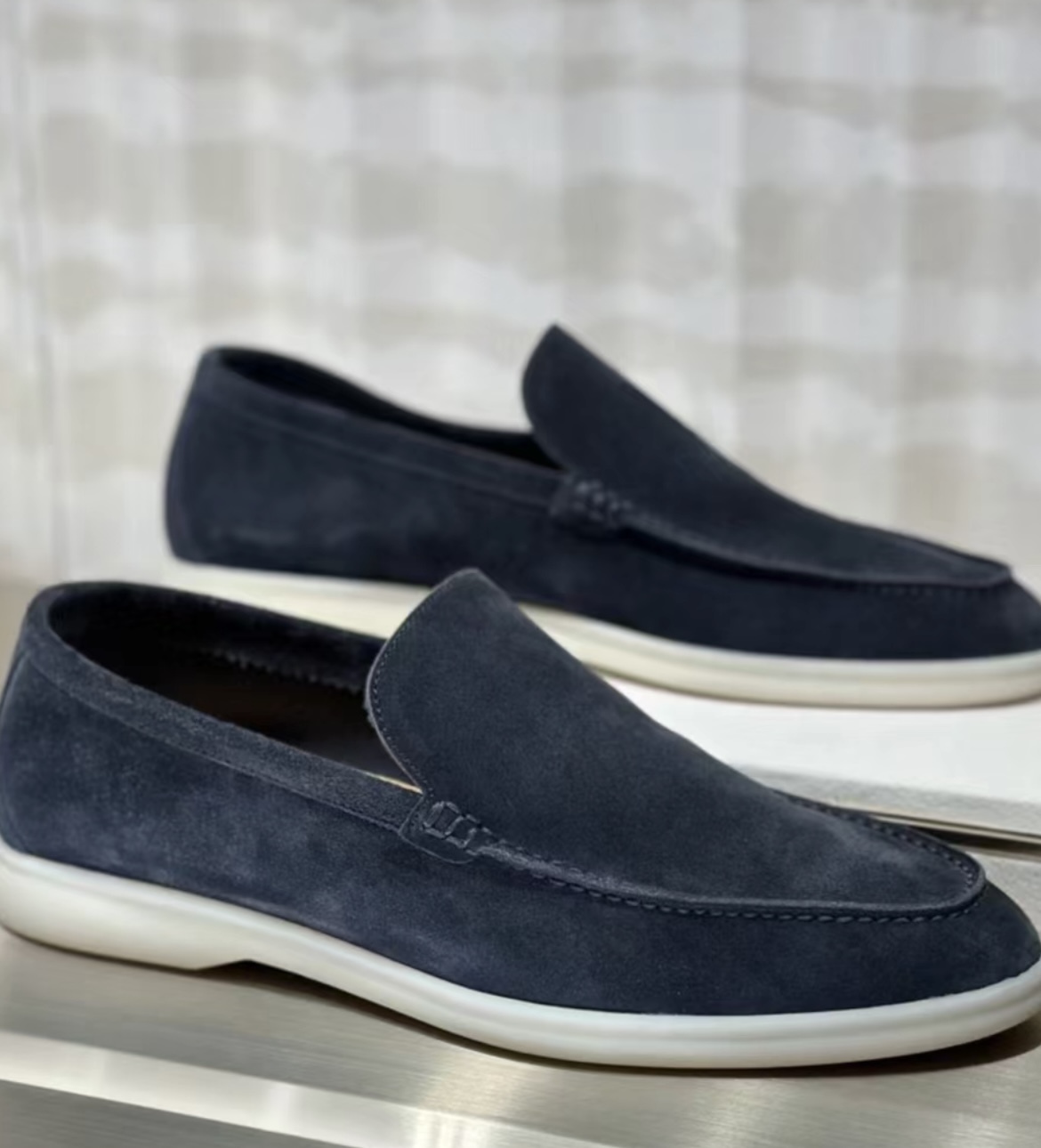 Loro Piana Bean Shoes Blue review Giovanni Sataille