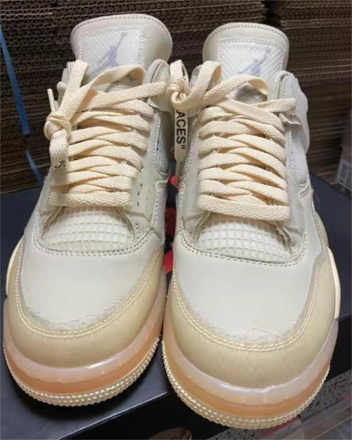 Air Jordan 4 Retro Off-White Sail CV9388-100 review 