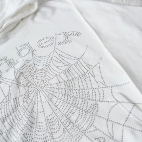 Sp5der OG Rhinestone Logo Hoodie White review 