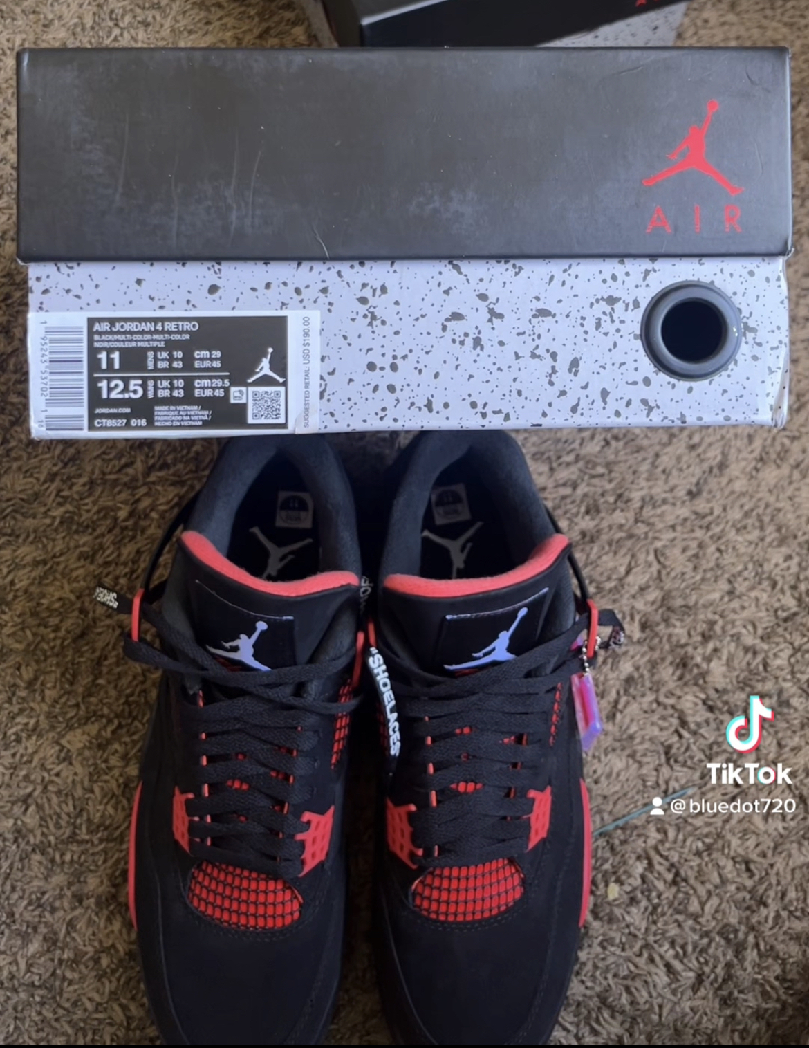 Air Jordan 4 Retro Red Thunder CT8527-016 review Blue Dot 08