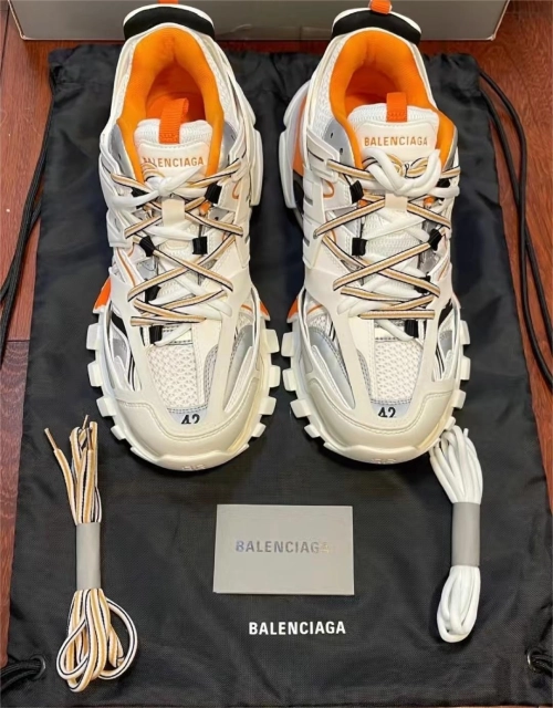 Balenciaga Track White Orange LED 542436W1GB19059 review 
