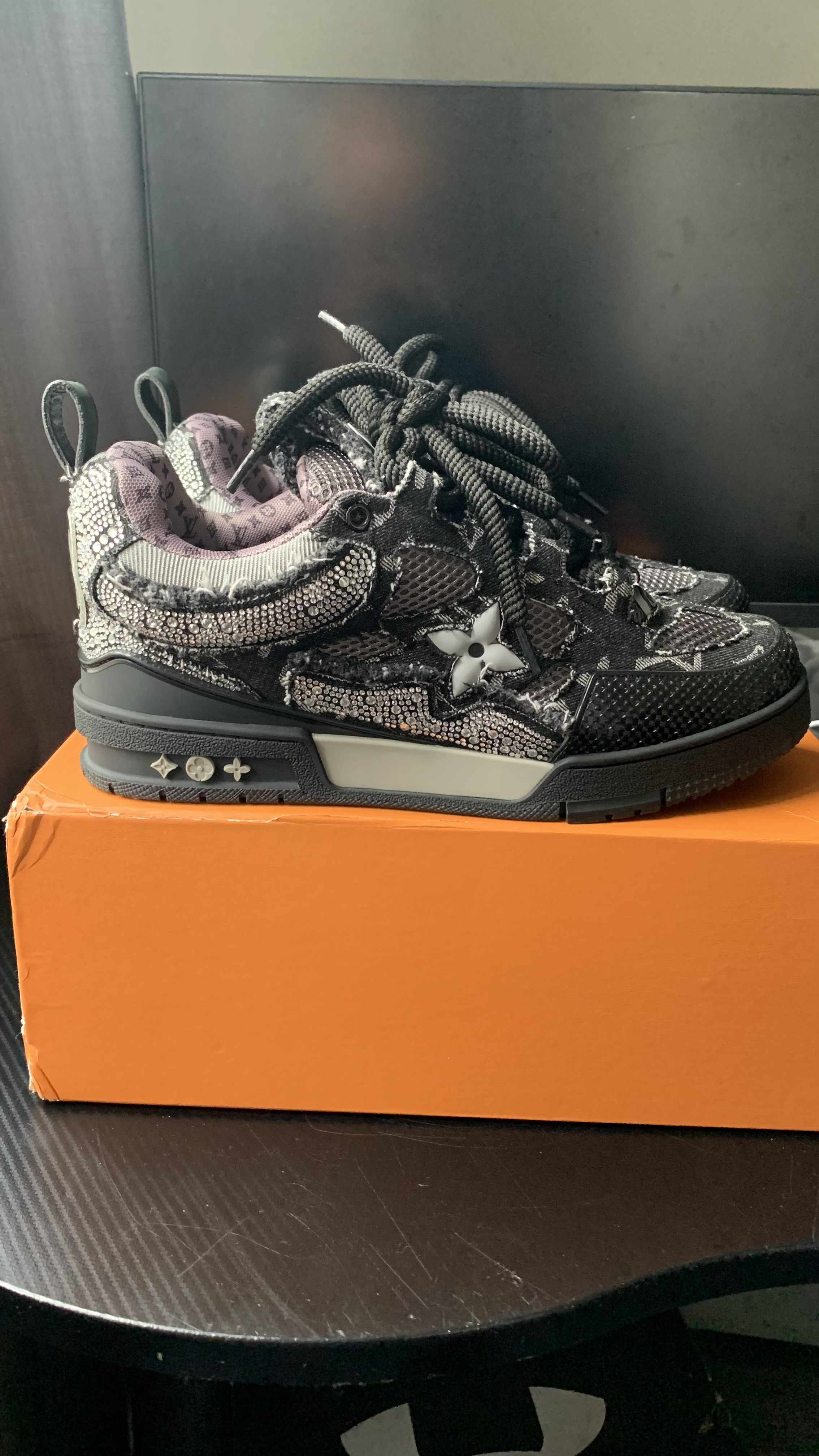 Louis Vuitton LV Skate Trainer Black Swarovski Monogran 1ABMHV review Doniie56 on ig 01