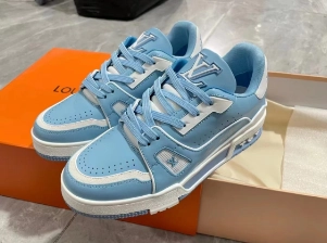 Louis Vuitton Trainer #54 Light Blue White 1AAHSJ review 
