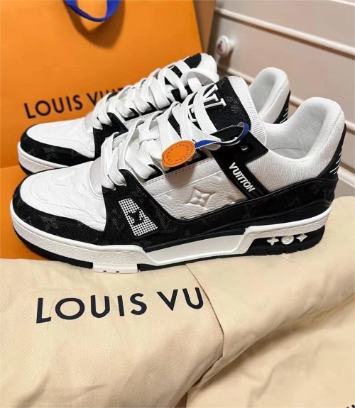 Louis Vuitton Trainer Black and White Cloth Cover VL1202 review 