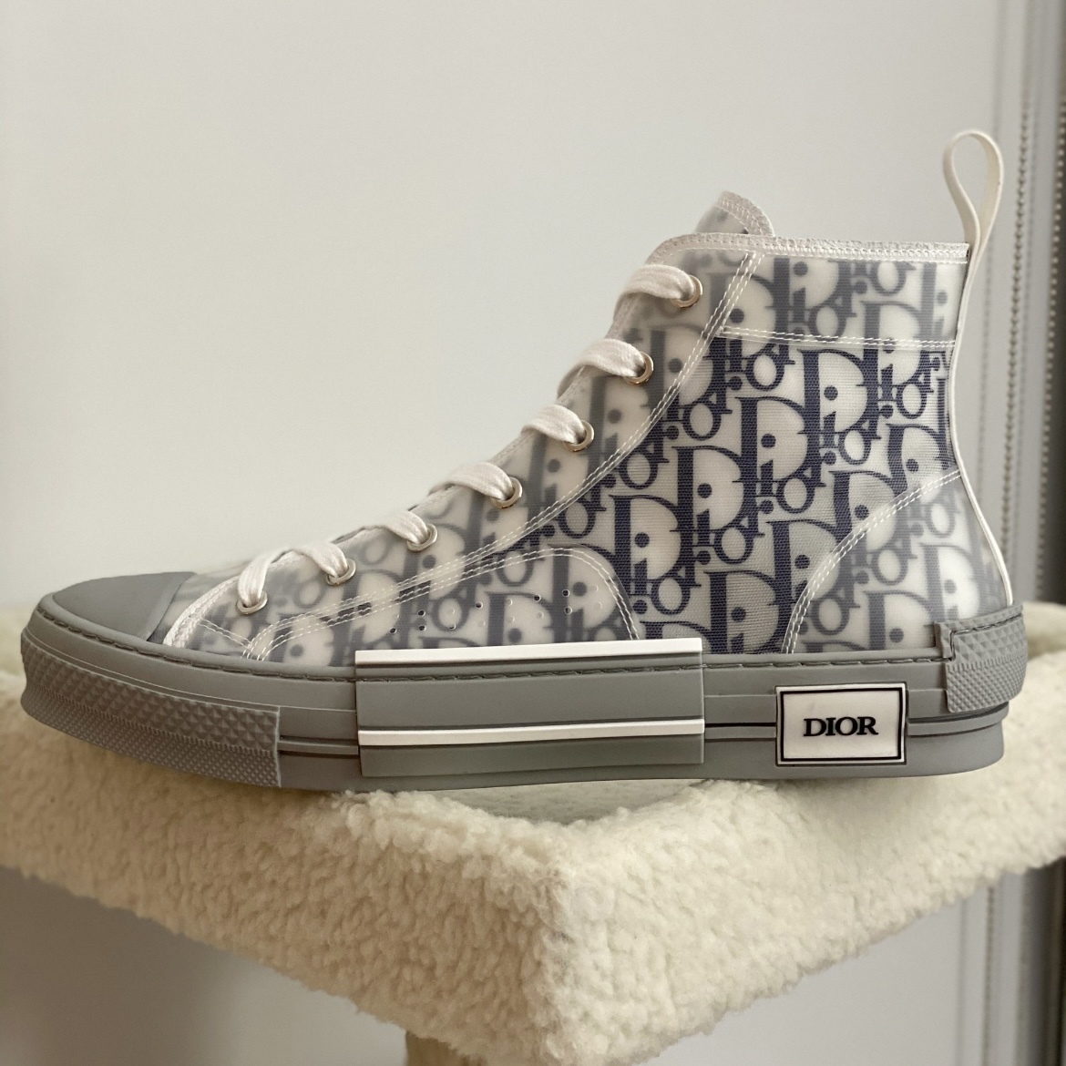 Dior B23 High Top Oblique Transparency White Blue Gray review Antonio Oliver