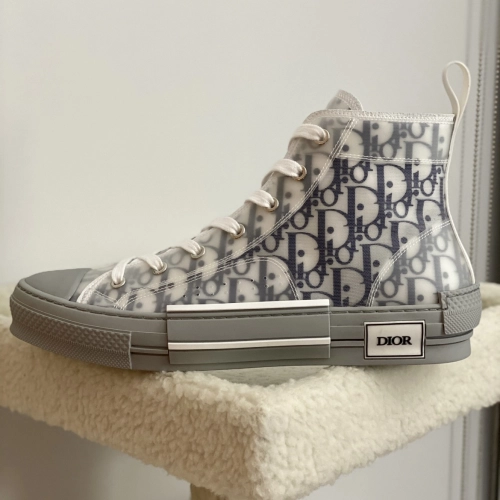 Dior B23 High Top Oblique Transparency White Blue Gray review 