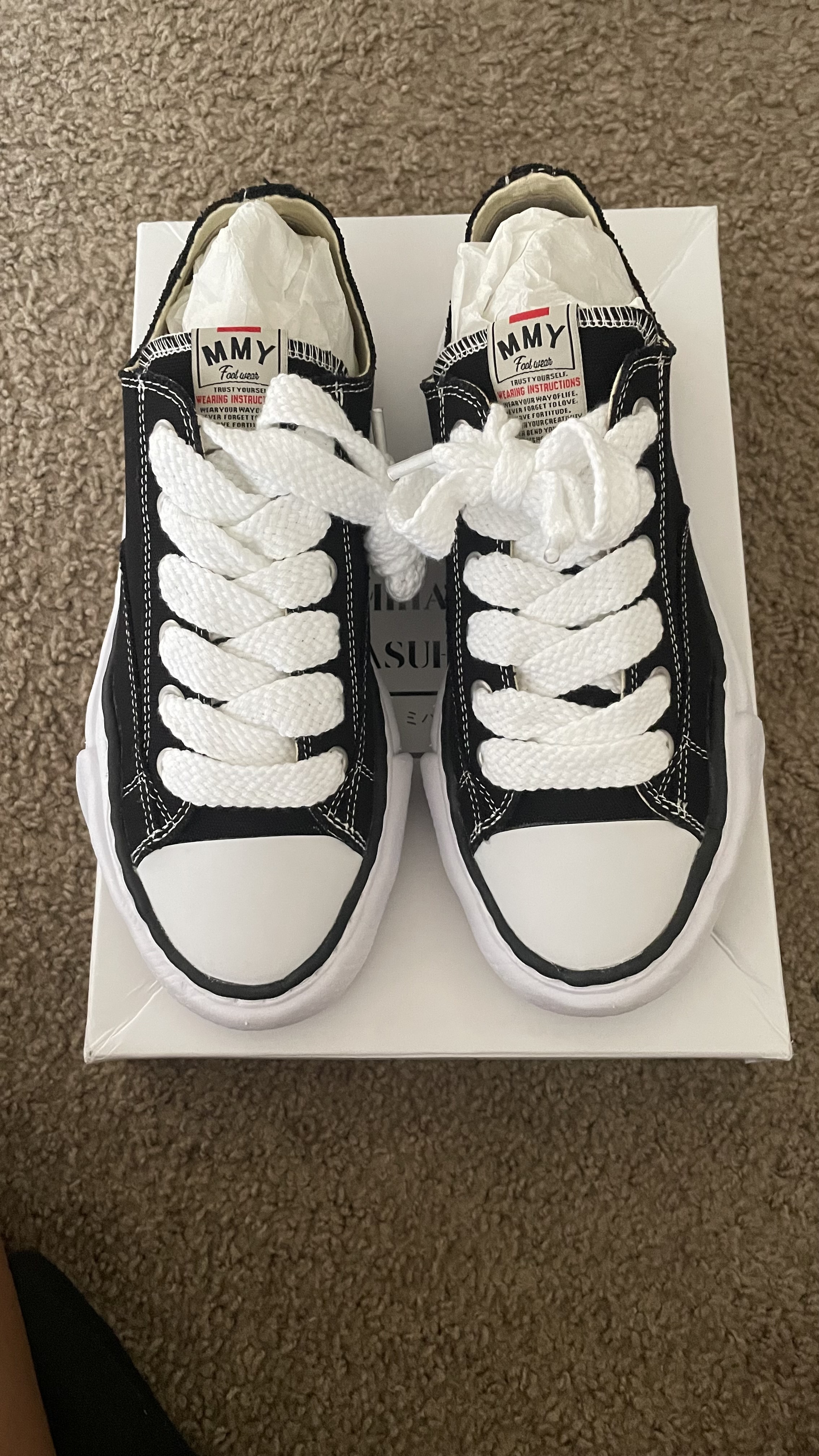 Mihara Yasuhiro Hank OG Sole Canvas Low Black And White NO.777 review kokeezy 00