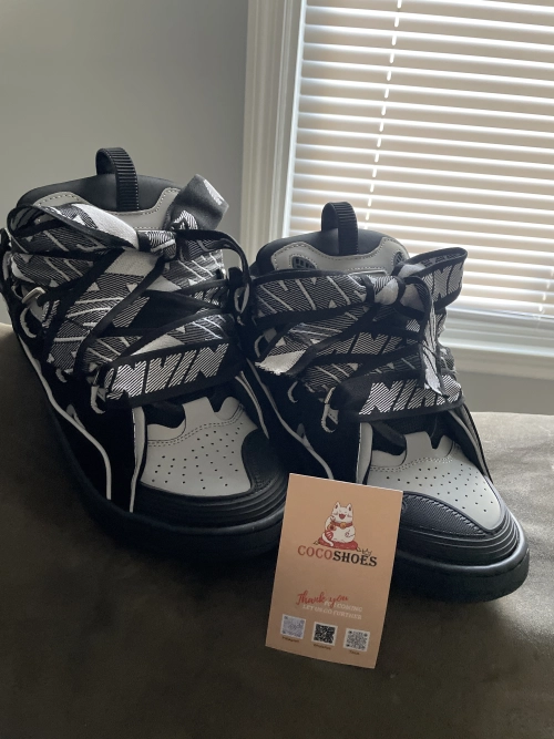 Lanvin Leather Curb Sneaker Black Grey review Notabotlol