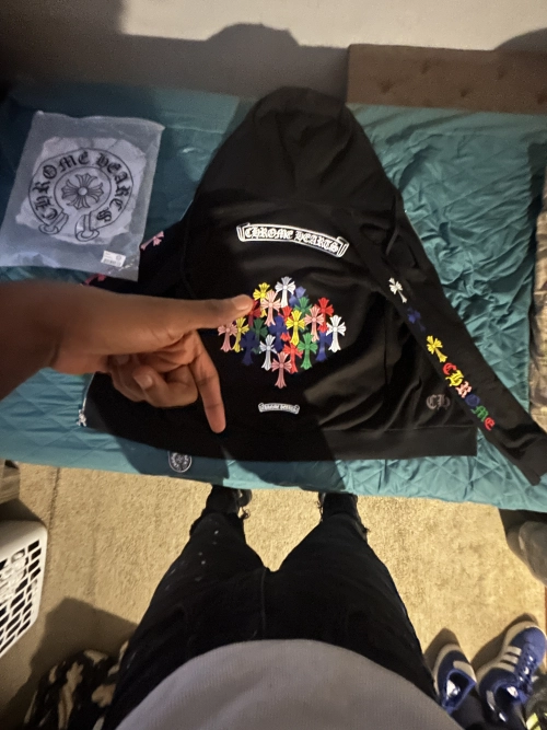 Chrome Hearts Multi Color Cross Hoodie Black review 