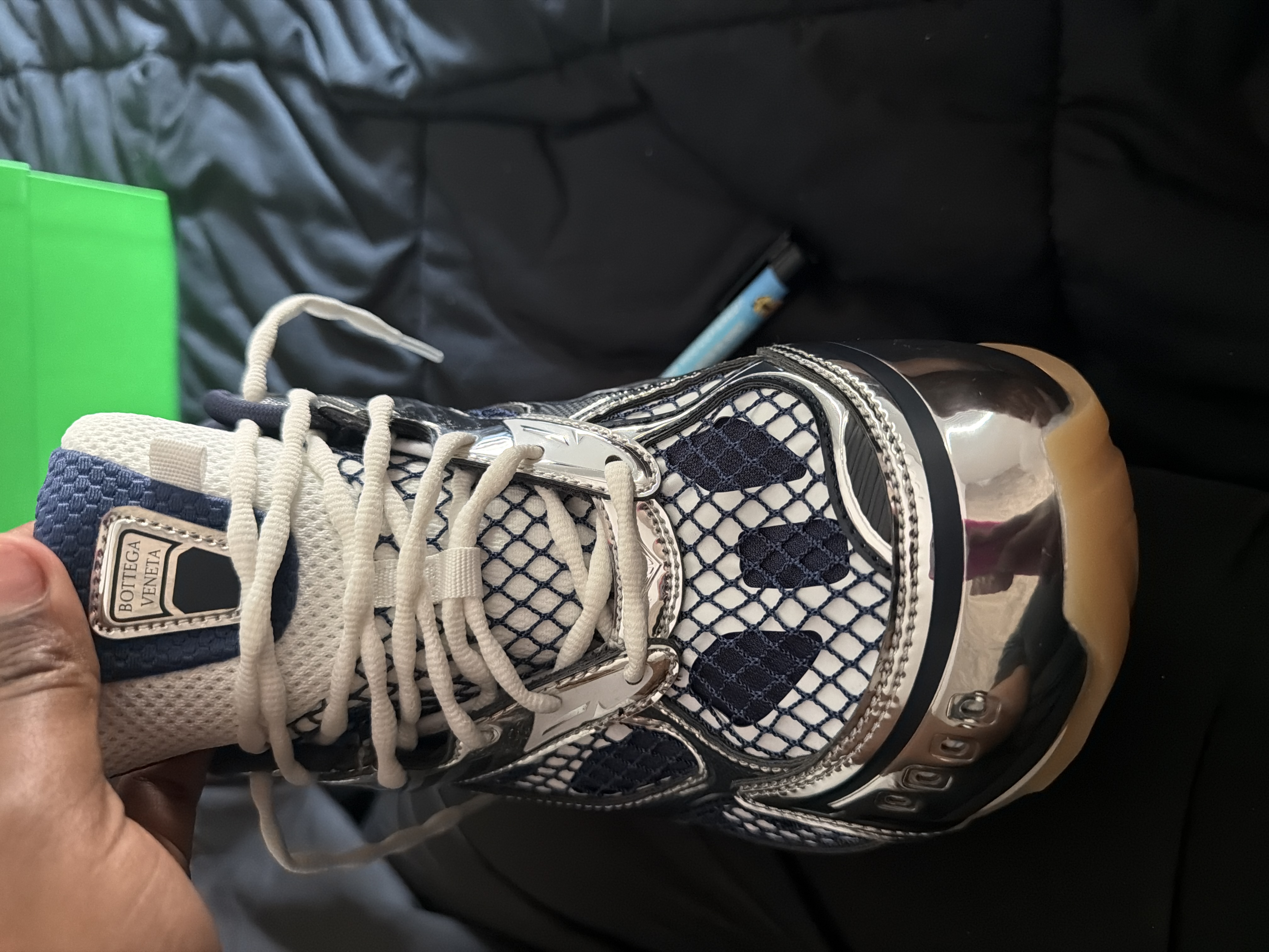 Bottega Veneta Orbit Deep Blue Silver 741357V2X404152 review Tyzarah Williams