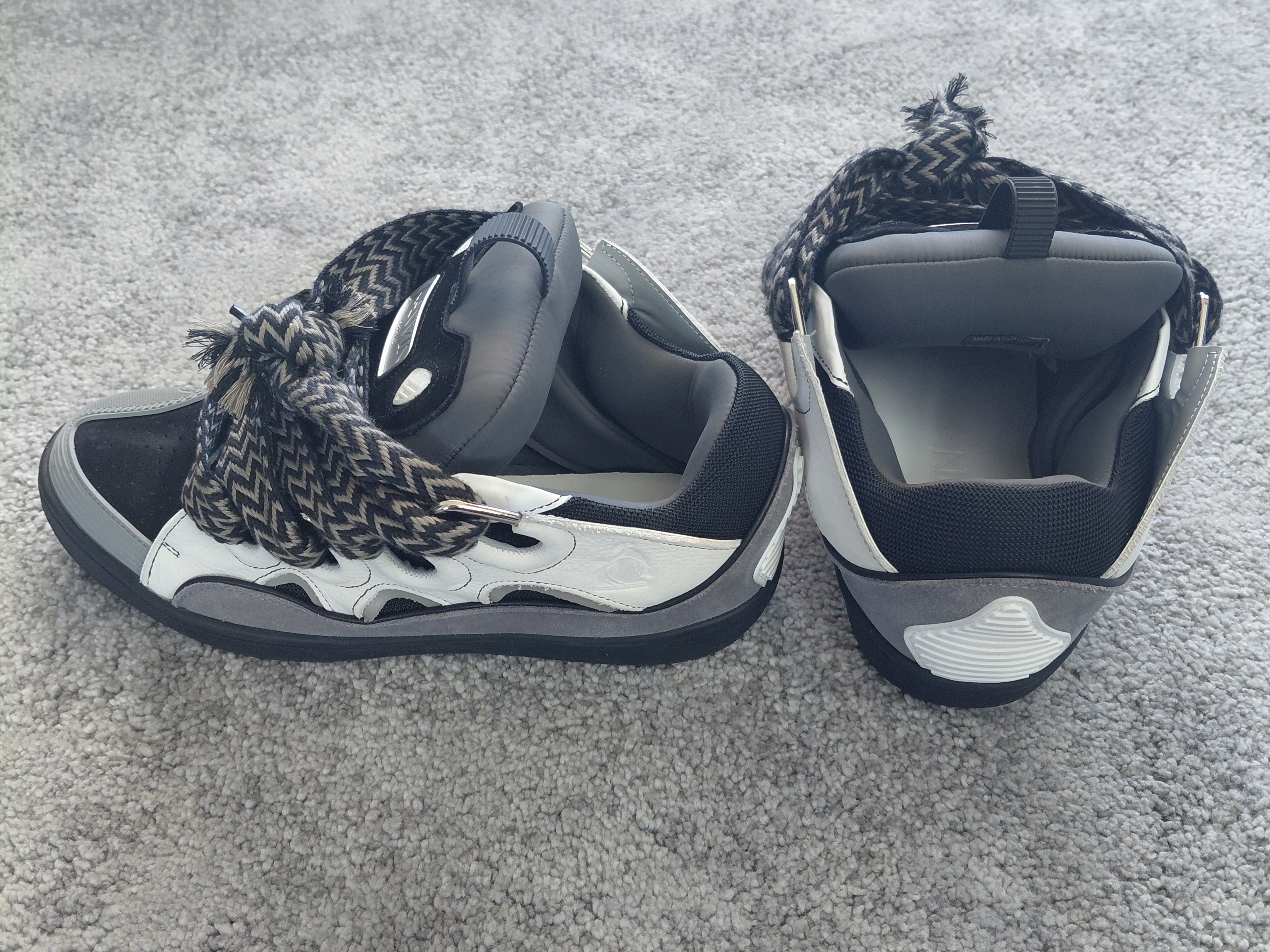 Lanvin Curb Sneakers Black White and Gray review 0