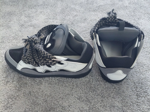 Lanvin Curb Sneakers Black White and Gray review 