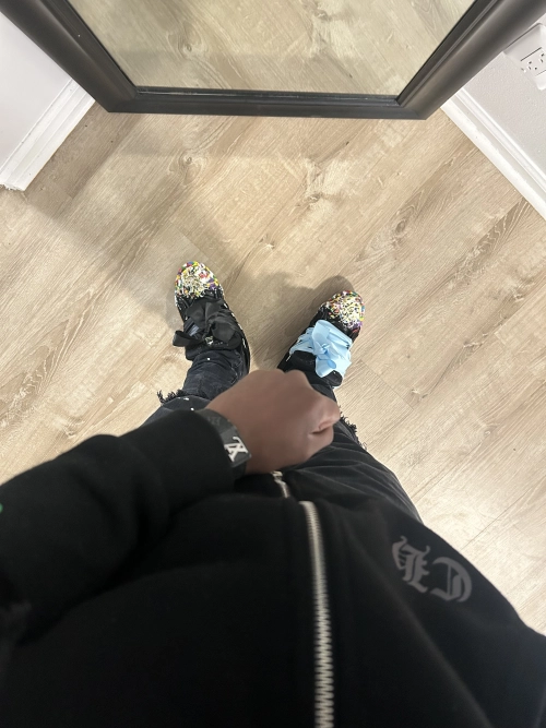 Lanvin Leather Curb x Gallery Dept Paint Drip Black Multi review 