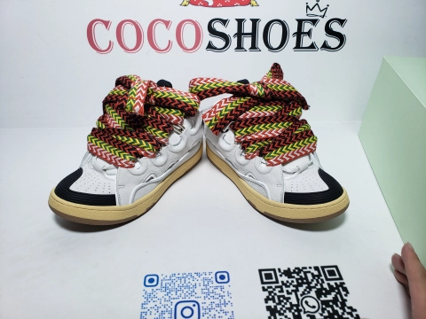 COCOSHOES QC | Lanvin Leather Curb White Black Gum