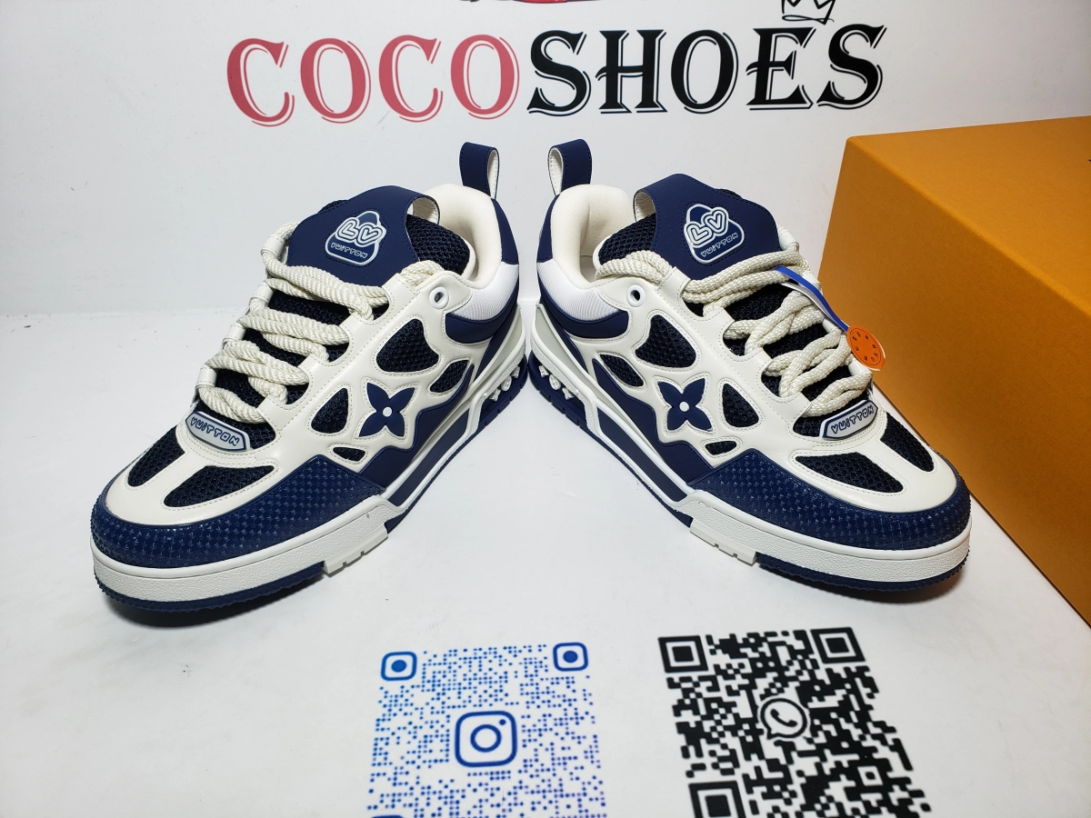 COCOSHOES QC | Louis Vuitton LV Skate Sneaker Marine White 1AARRM