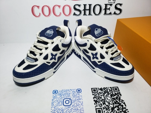 COCOSHOES QC | Louis Vuitton LV Skate Sneaker Marine White 1AARRM