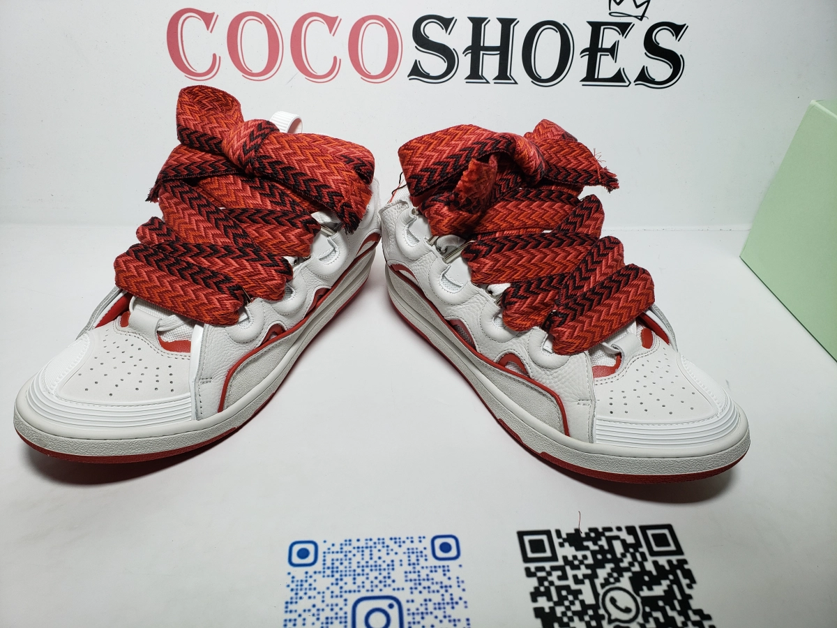 COCOSHOES QC | Lanvin Curb Sneakers White Red