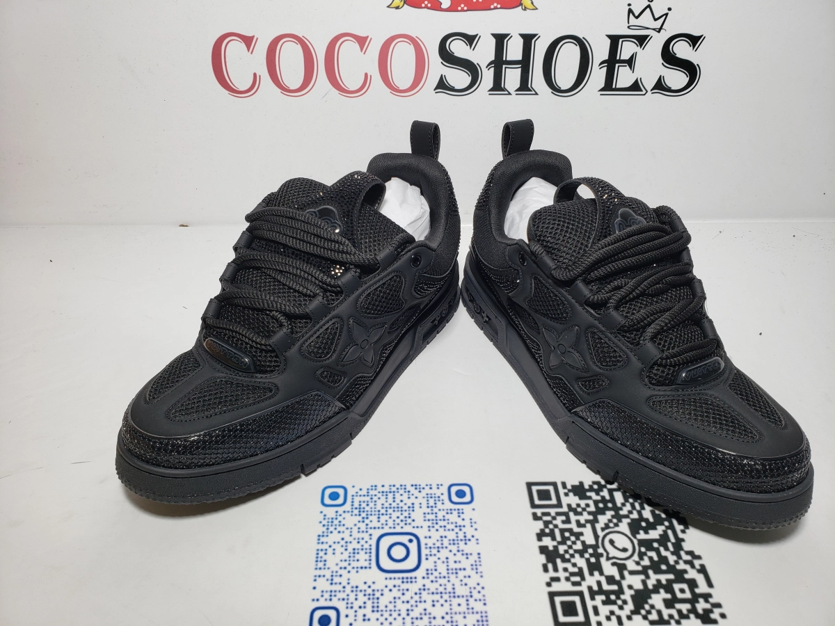 COCOSHOES QC | Louis Vuitton Skate Low Top Skateboard Shoes Black 1ADHHC