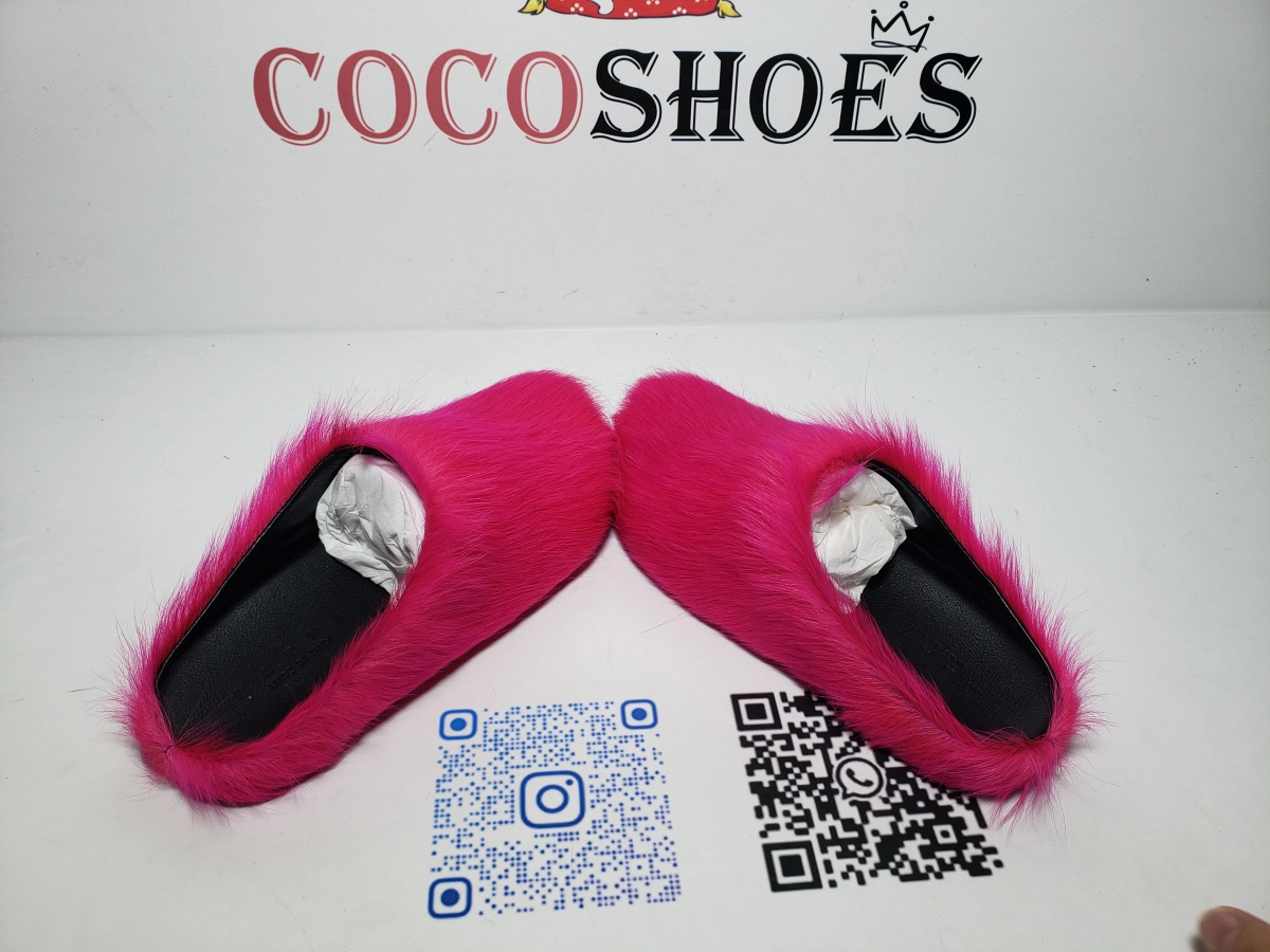 COCOSHOES QC | Marni Long-hair Calfskin Fussbett Sabot Fuchsia SBMR000600P412200C57