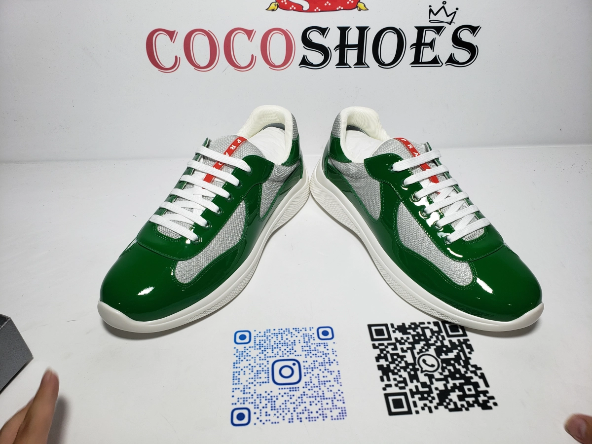 COCOSHOES QC | Prada America's Cup sneakers Patent leather Green