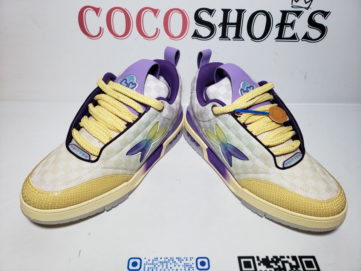 COCOSHOES QC | Louis Vuitton LV Skate Sneaker Gradient Damier Denim Purple 1AH667