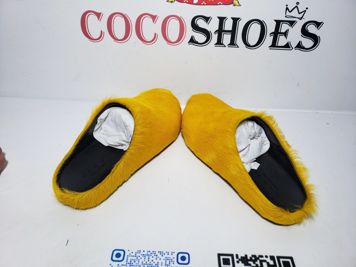 COCOSHOES QC | Marni Long-hair Calfskin Fussbett Sabot Yellow SBMR000600P4122Z0565