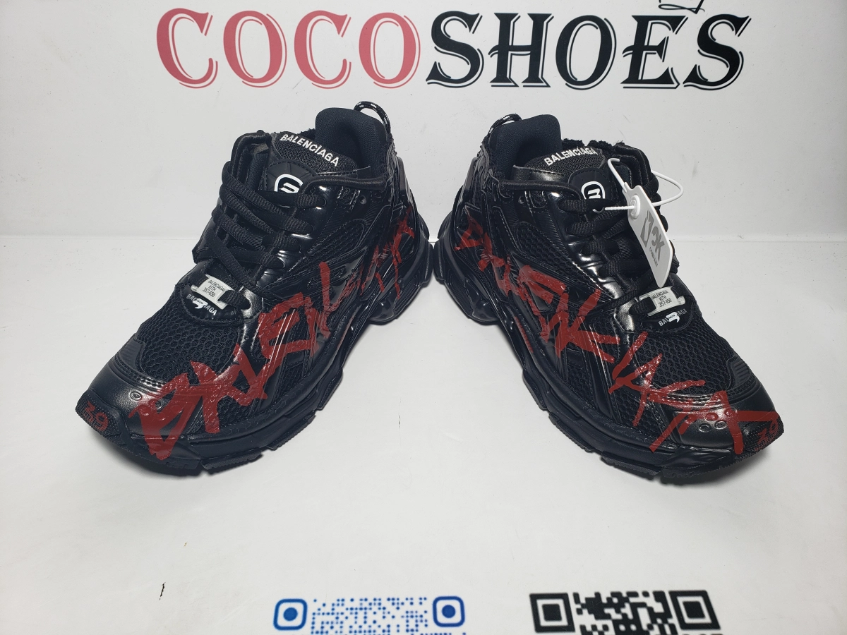 COCOSHOES QC |  Balenciaga Runner Graffiti Black Red 677402 W3RB1 0102