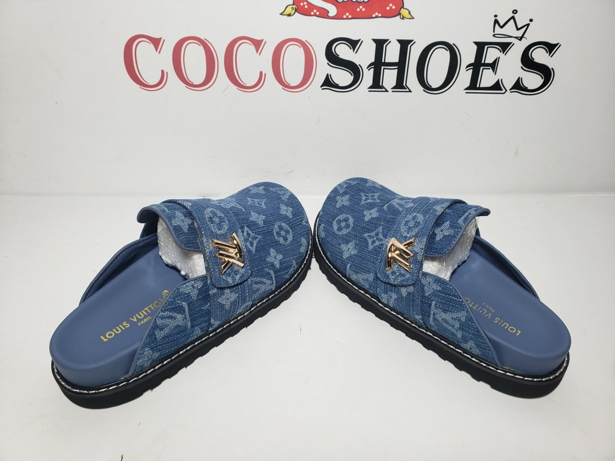 COCOSHOES QC |  Louis Vuitton LV Cosy Comfort Mule Blue 1AGVOQ
