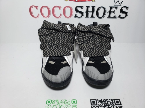 COCOSHOES QC | Lanvin Curb Sneakers Black White and Gray