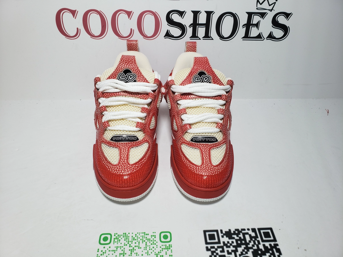COCOSHOES QC | Louis Vuitton LV Skate Sneaker Knitted Collar Red 1AHSVL